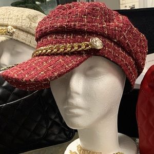 Wool NewsBoy Hat Red